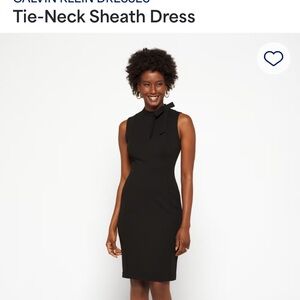 Calvin Klein Black Tie Front Midi Dress